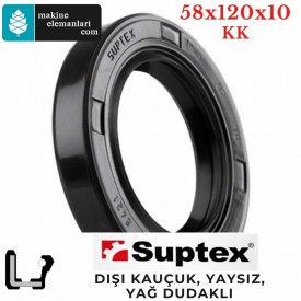 58x120x10 mm SUPTEX KK NBR DÖNER MİL YAĞ KEÇESİ 8227 58*120*10 mm